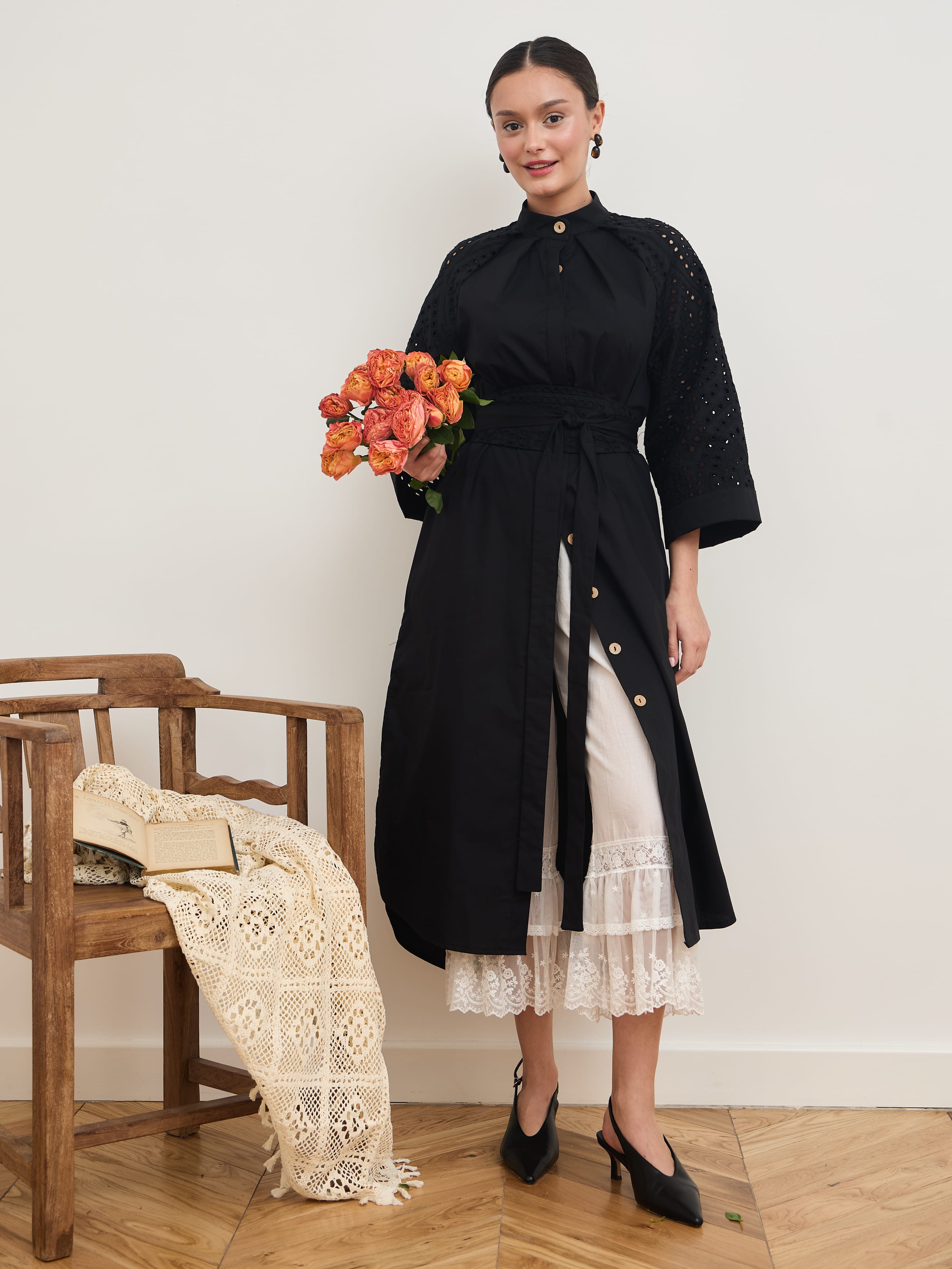 Платье кимоно ажурное. Фото 1